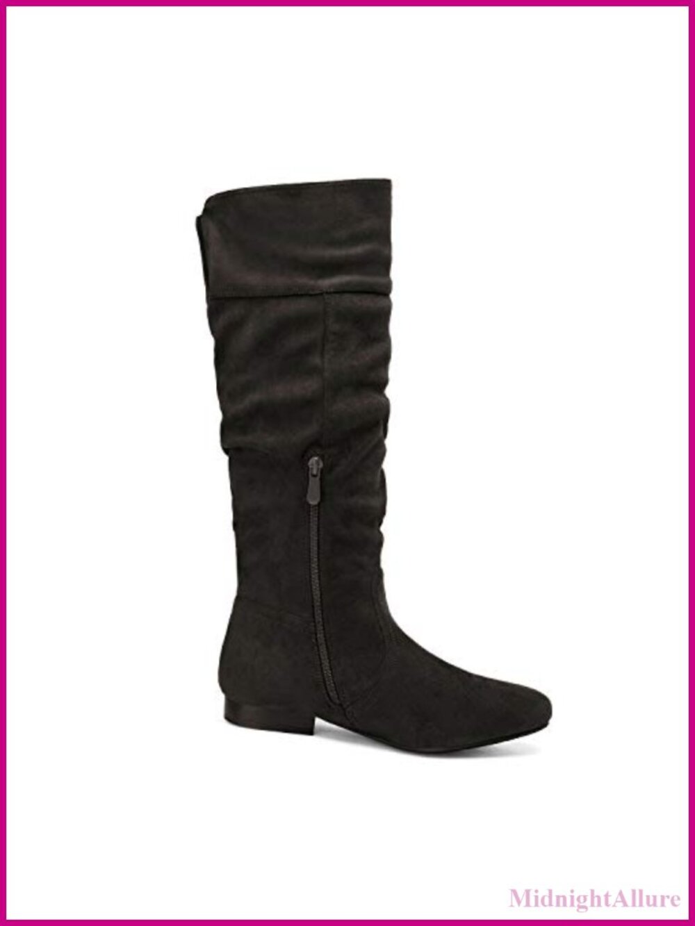 Women's Knee High Slouchy Boots Faux Suede Faux Fur Lined Winter - Picture 4 of 6